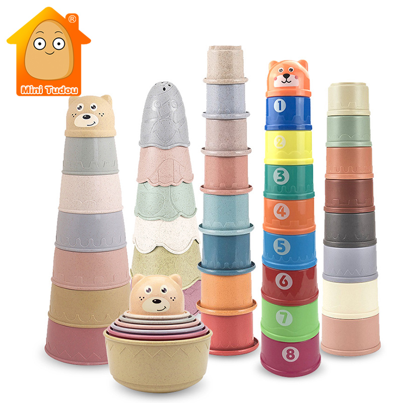 Baby Food Nestum - 赤ちゃんのおもちゃスタッキングカップ漫画早期教育学習色番号ネスト並べ替えバスシャワー遊び水砂ゲーム子供のための