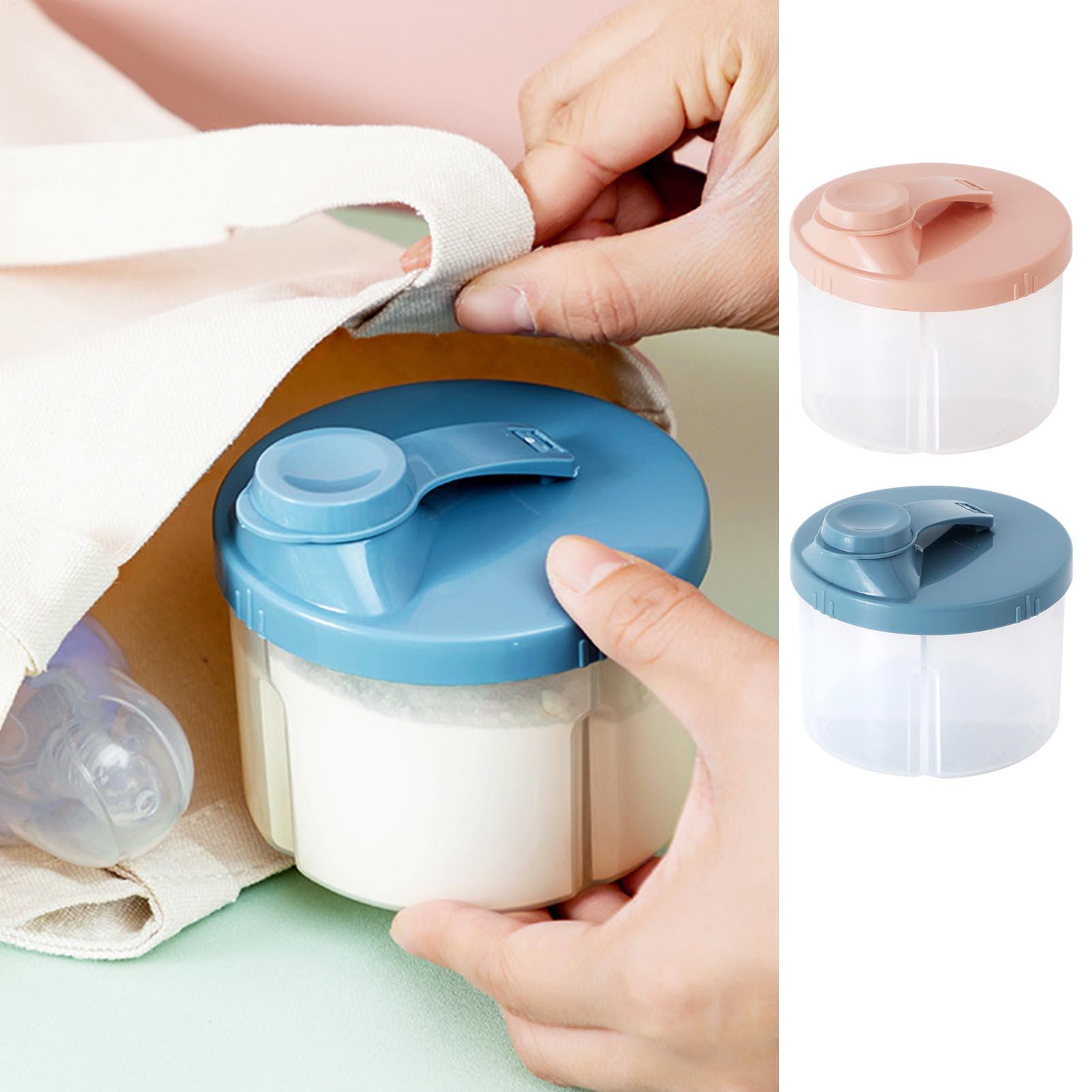 Snack Container Travel - 9.4x6cm ポータブル粉ミルク容器ベビースナックボックス食品保存ディスペンサー旅行用屋外気密漏れ防止簡単お手入れ