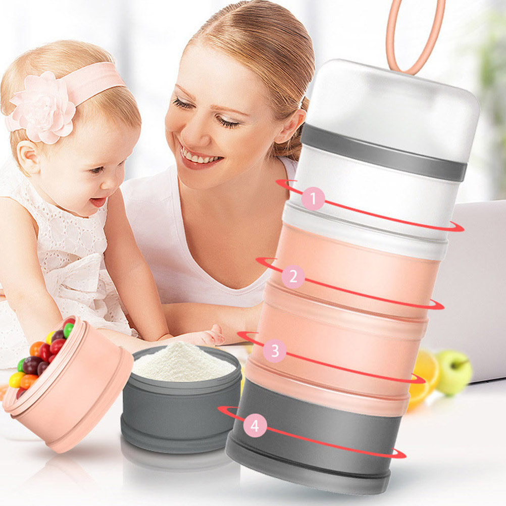 Baby Food Organizer - 2個入りの粉ミルクケース。ベビーフードの整理に便利。積み重ねて収納できる、持ち運び可能な分割式粉ミルクディスペンサー。旅行に最適。