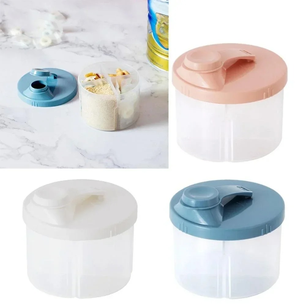 Baby Food Organizer - 持ち運びに便利なベビーミルクディスペンサー、回転式4区画ミルク容器、屋外用スナック容器