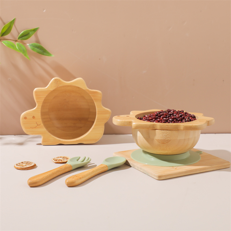 赤ちゃんの恐竜の食器,木製のプレート,ボウル,シリコン吸引, - Baby Food Grater のレビューと価格