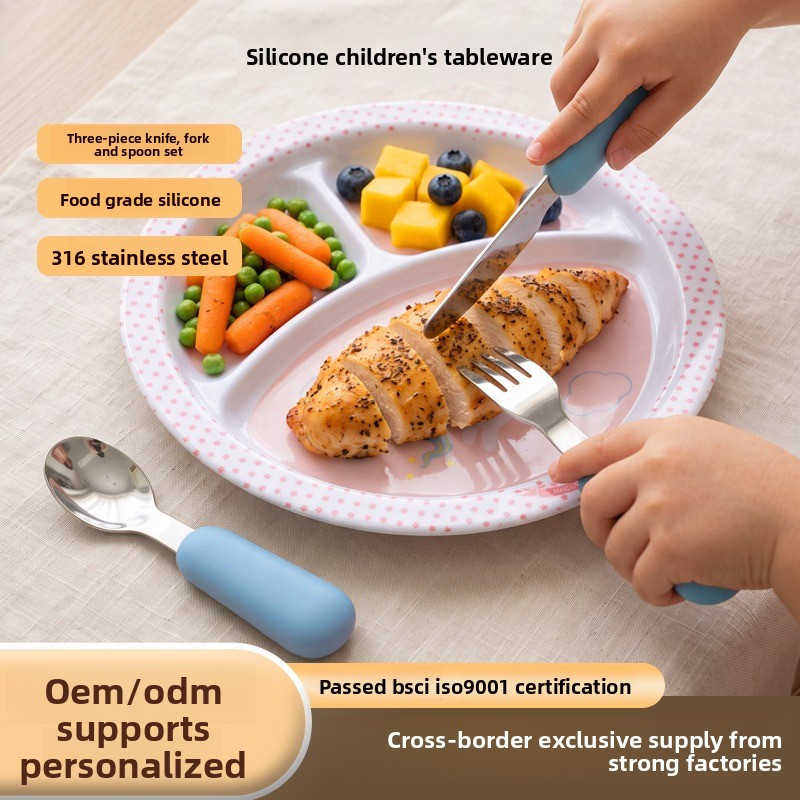 食品グレードシリコン製ベビー食器セット 316/304ステン - Baby Food Knife Set のレビューと価格