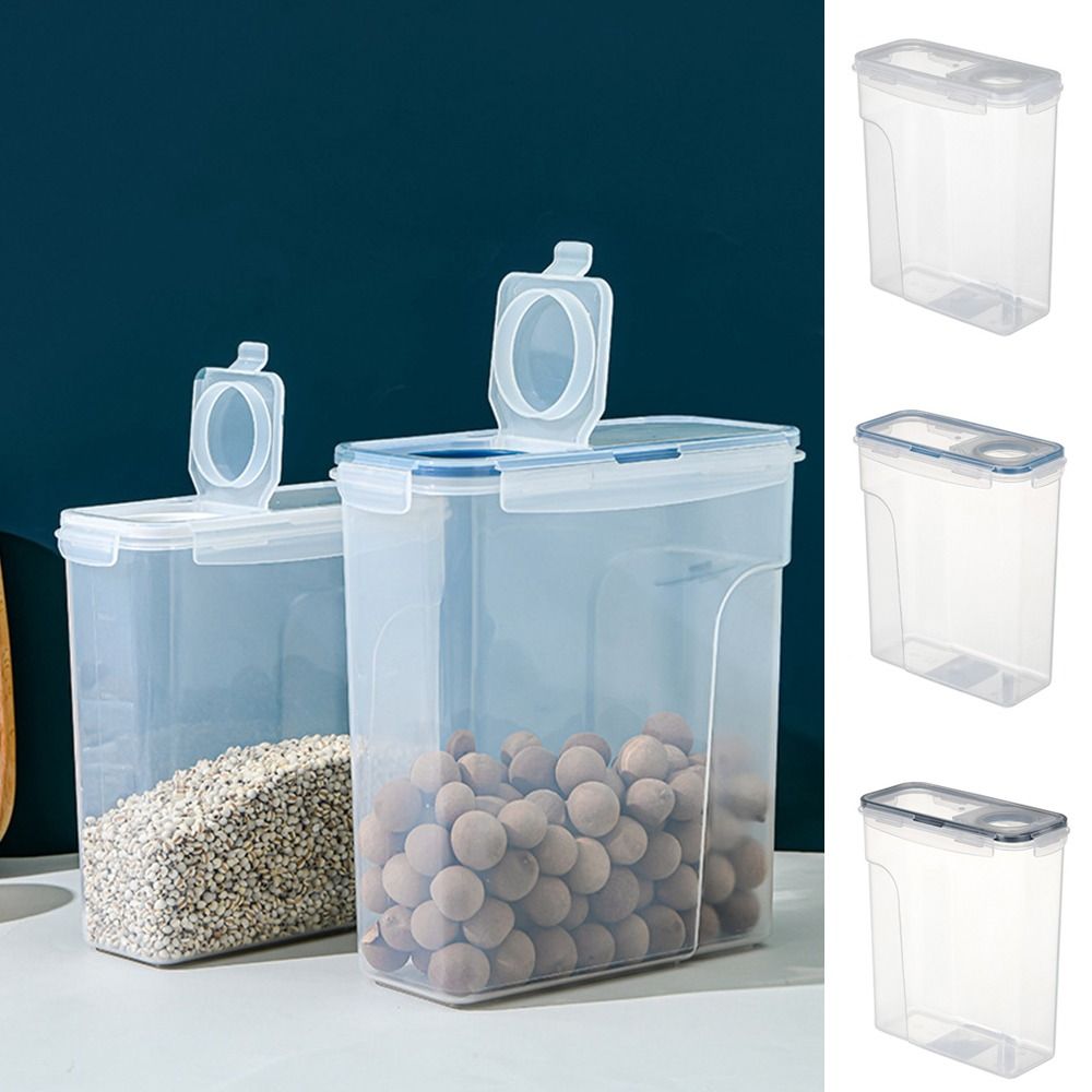 プラスチック製シリアル保存容器 透明 密閉穀物貯蔵タンク 防 - Snack Container Travel のレビューと価格