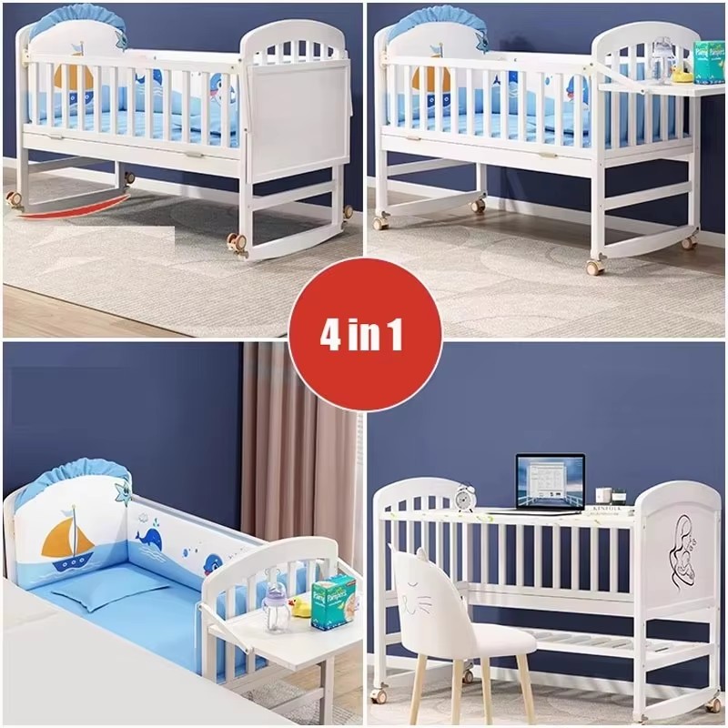 無垢材3-in-1ベビーベッド - 移動可能、新生児用ベビー - Baby Food Nestum のレビューと価格