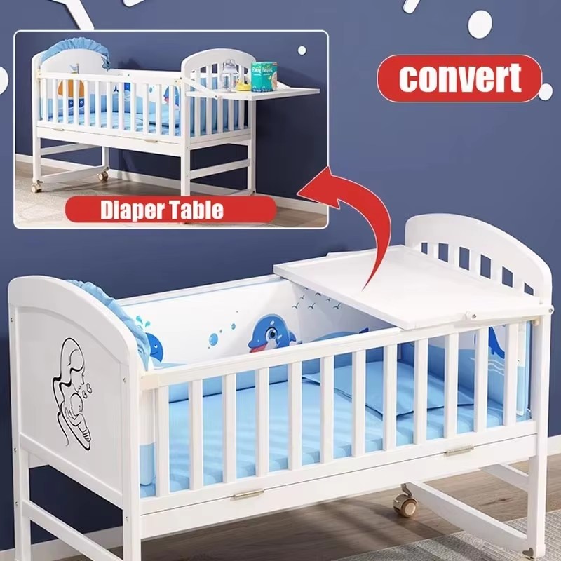 無垢材3-in-1ベビーベッド - 移動可能、新生児用ベビー - Baby Food Nestum のレビューと価格