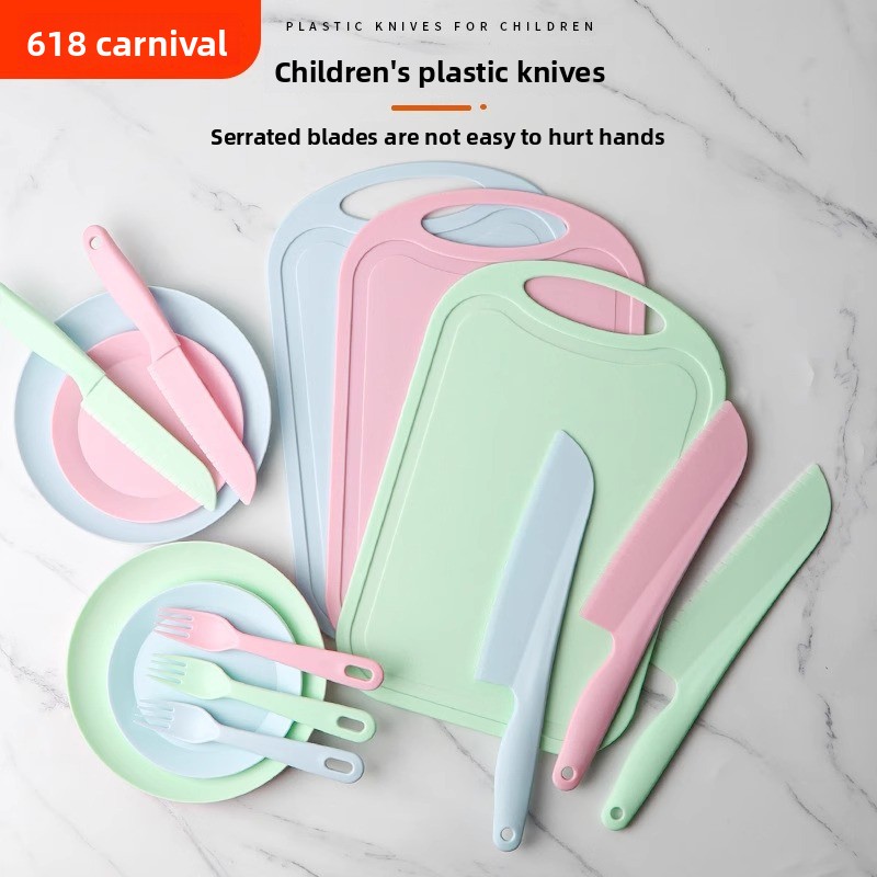 滑り止め加工のプラスチック製キッチンナイフ（果物用）、野菜用 - Baby Food Knife Set のレビューと価格