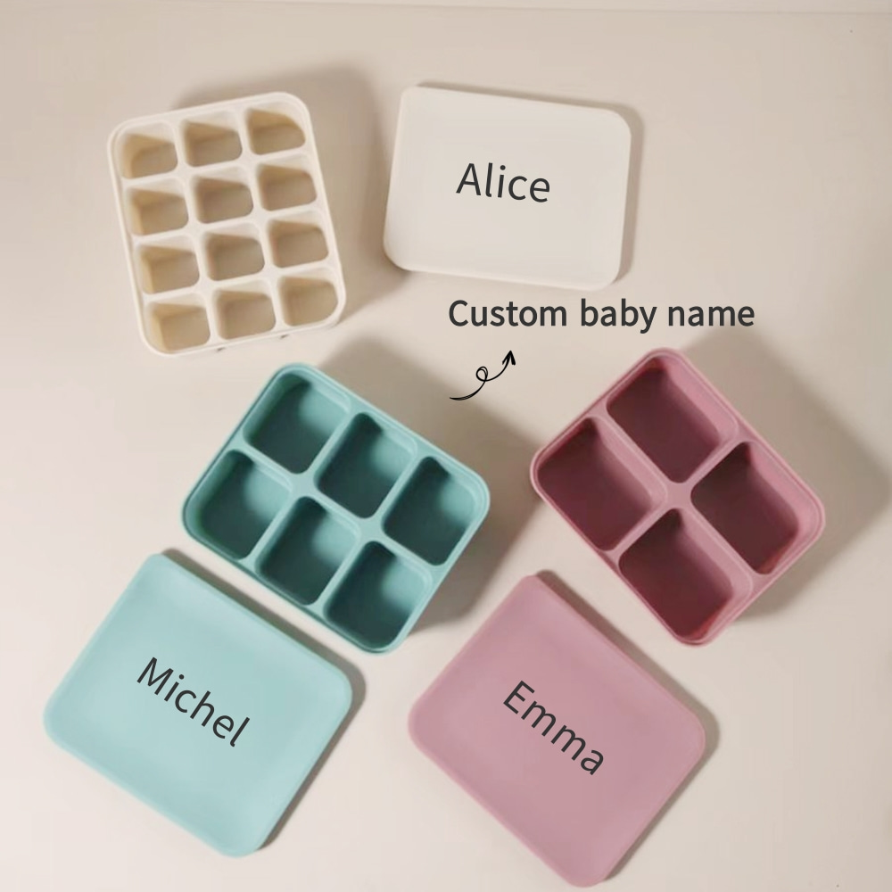 名前入りベビーフードフリーザートレイ、12セルBPAフリーシ - Baby Food Name のレビューと価格