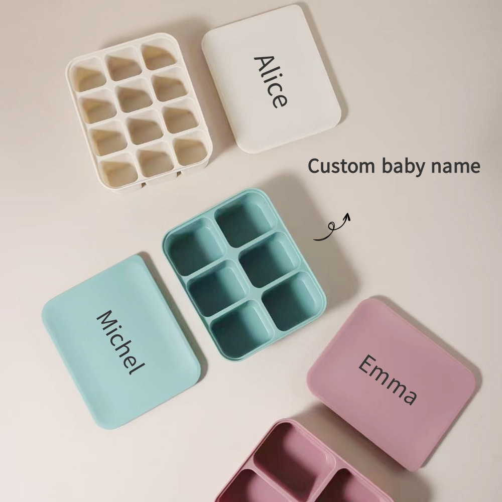 名前入りベビーフードフリーザートレイ、12セルBPAフリーシ - Baby Food Name のレビューと価格