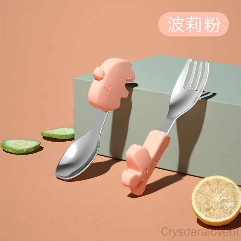 1 セット象ショートフォークスプーンセットベビートレーニング - Baby Food Knife Set のレビューと価格