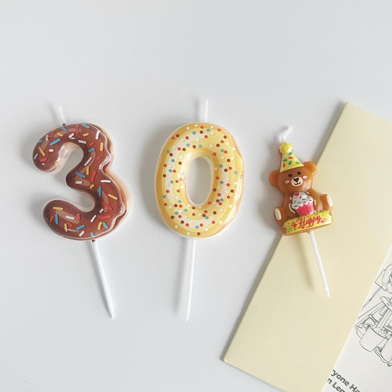 甘いドーナツ番号キャンドル 0-9 番号誕生日キャンドルデザ - Baby Food Recipes のレビューと価格
