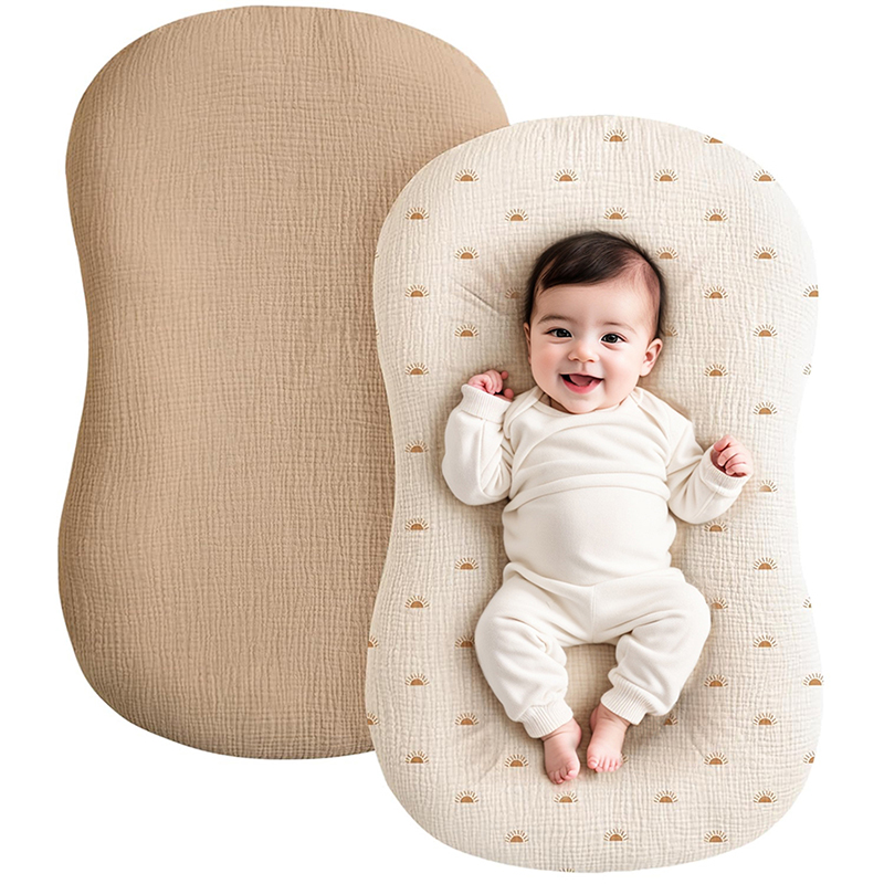 2 個ベビーラウンジャーカバーモスリンコットン新生児ベビーネ - Baby Food Nestum のレビューと価格