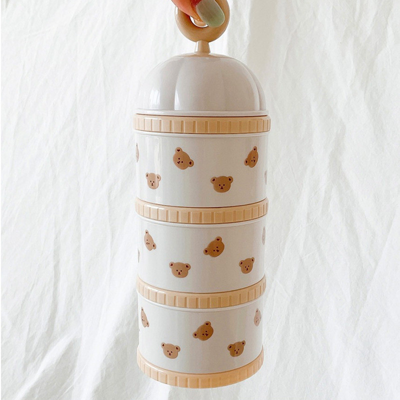 かわいいクマの粉ミルクボックス離乳食アクセサリー新生児 3  - Baby Food Organizer のレビューと価格