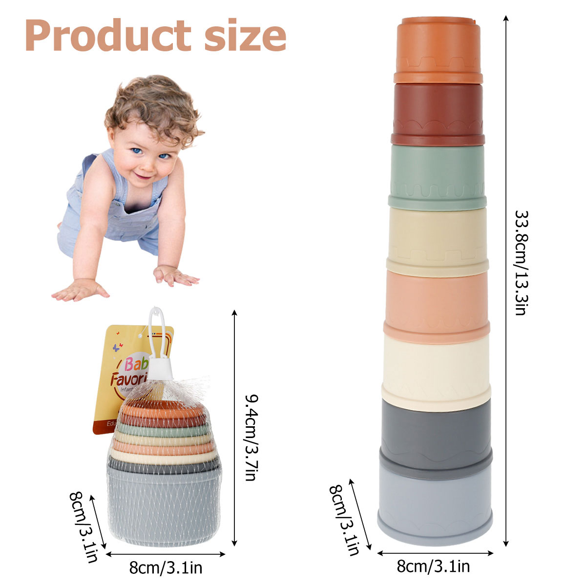 赤ちゃん、ネスティングカップ、色とサイズの認識、滑らかなエッ - Baby Food Nestum のレビューと価格