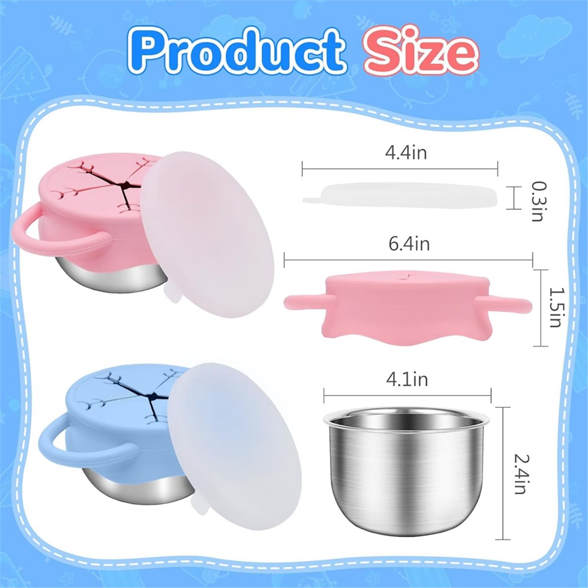 2026年新発売 2個パック 幼児用スナック容器 -13.5 - Snack Cup Toddler のレビューと価格