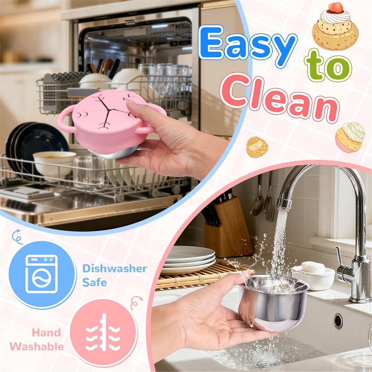 2026年新発売 2個パック 幼児用スナック容器 -13.5 - Snack Cup Toddler のレビューと価格