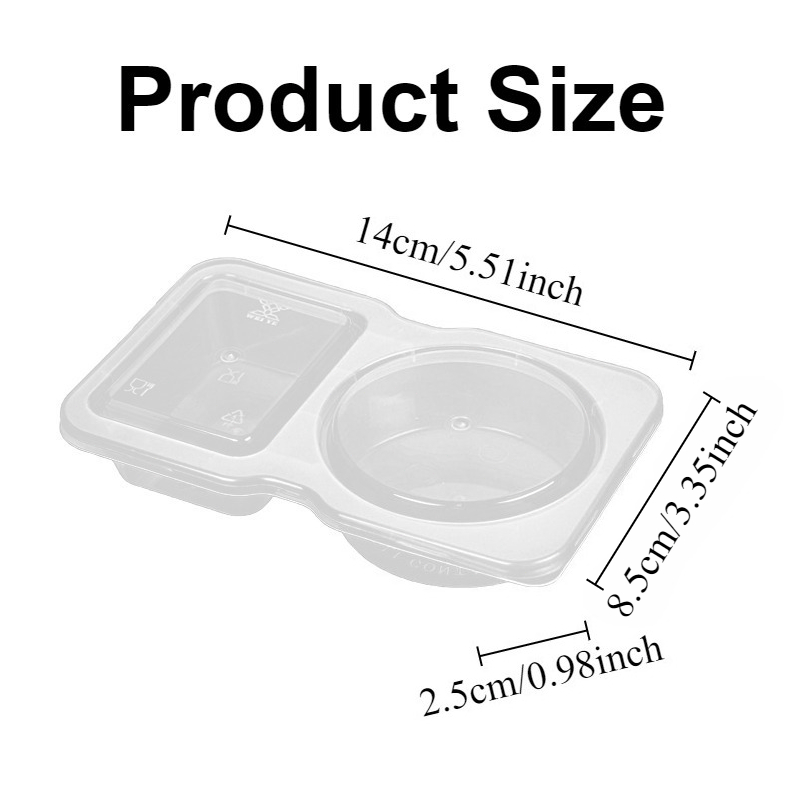 5/10/20/40 個二重コンパートメント調味料容器蓋付き - Snack Container Travel のレビューと価格