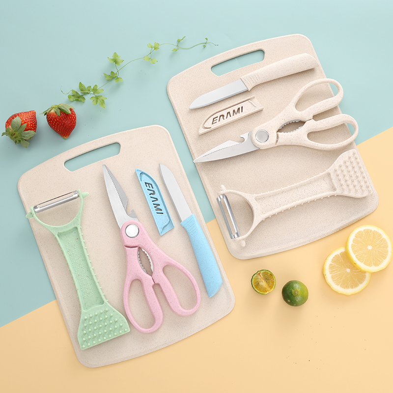 麦わら製カッティングボード4点セット、フルーツナイフセット、 - Baby Food Knife Set のレビューと価格