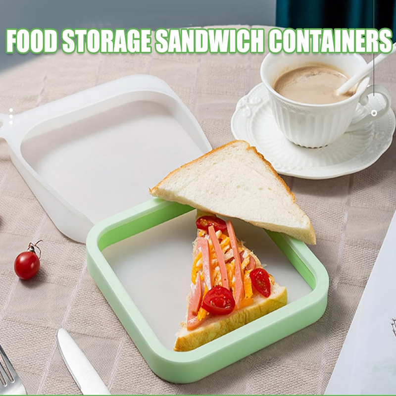 シリコーンサンドイッチトースト弁当箱ハンドル付きポータブルサ - Snack Container Travel のレビューと価格